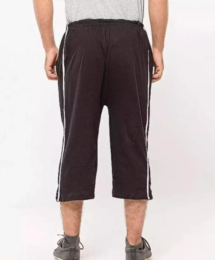 Pack of 2 – Summer Cotton Jersey Quarter Shorts for Men | Comfortable Casual Shorts with Double-Sided Two Stripes - Image 3