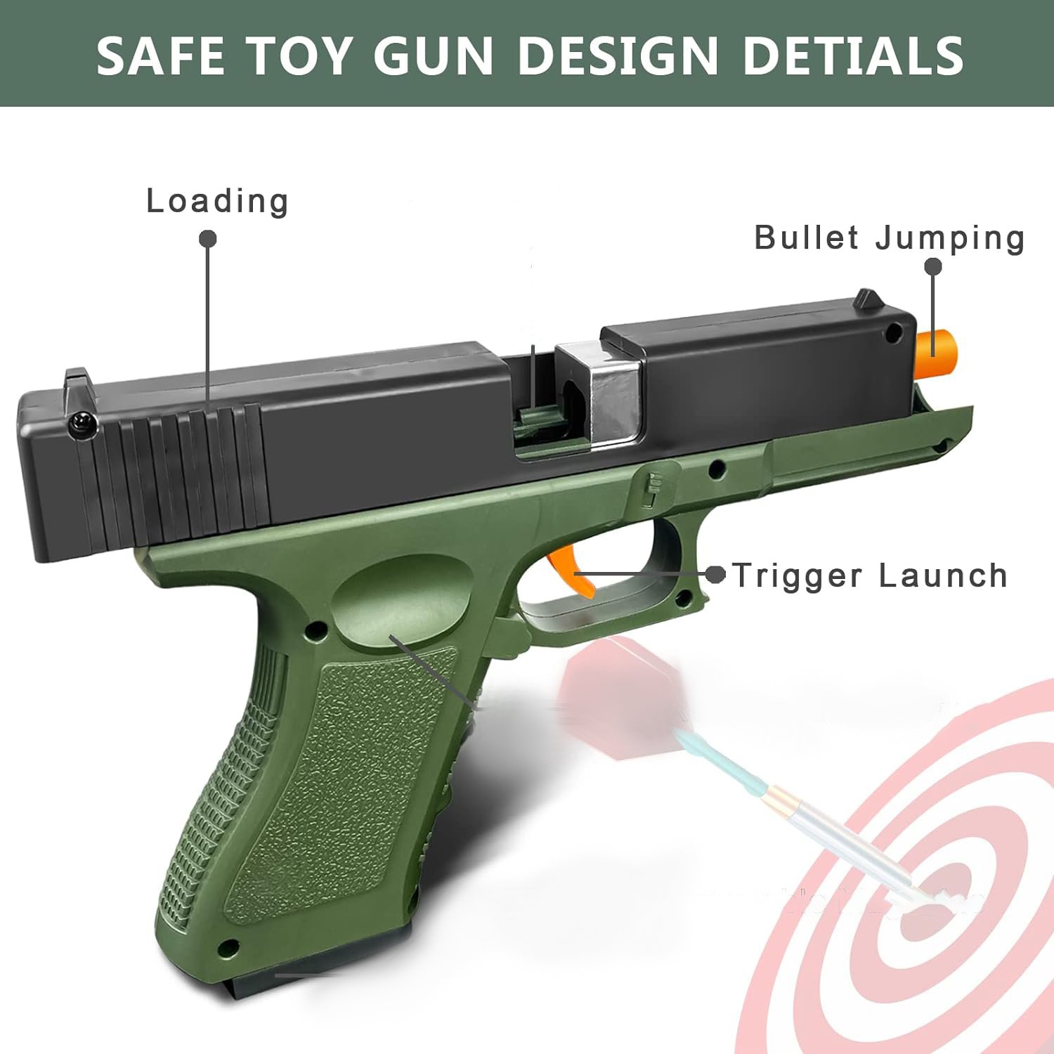 Glock Gel Blaster Toy Gun with Water Balls | Manual Orbeez Gel Ball Blaster for Kids | Fun Indoor & Outdoor Shooting Toy for Boys-TY01 - Image 7