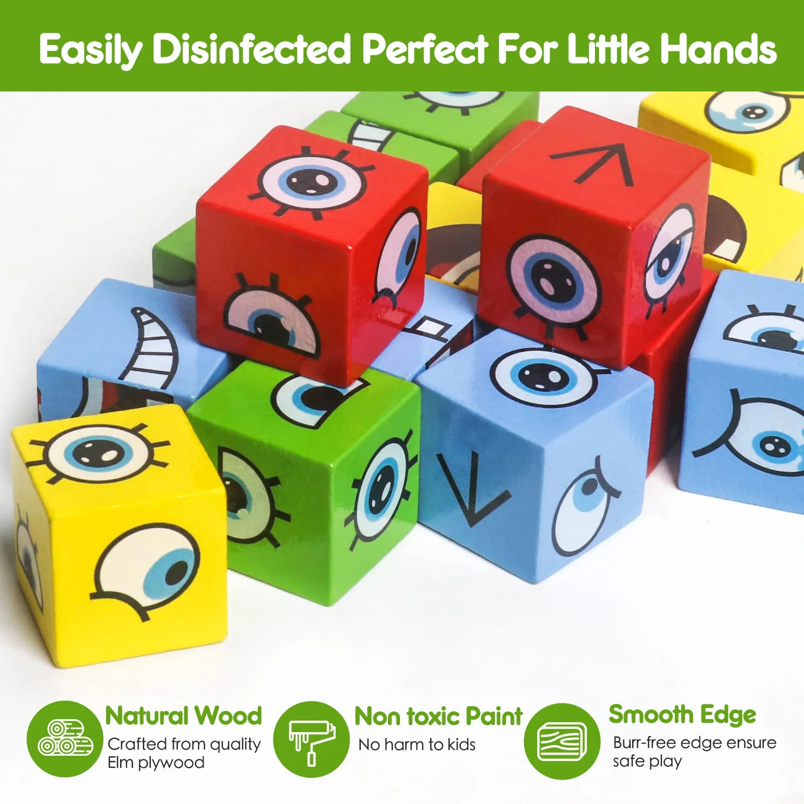 Wooden Cartoon Face Changing Magic Cube – Educational Expression Matching Puzzle Game for Toddlers & Kids, Montessori Family Board Game Gift-TY01 - Image 5