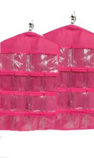 Pack of 2 – 16 Pocket Hanging Wardrobe Organizer | Clear Door Foldable Storage Bag | Durable Closet Hanging Organizer - Image 4