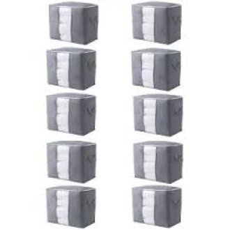 Portable Bamboo Clothes & Blanket Large Folding Bag – Durable Storage Box Organizer with Zipper & Handles - Image 10