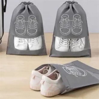 Pack of 12 Travel Shoe Storage Bags – Non-Woven Shoe Organizer with Clear PVC Window, Dustproof & Portable - Image 8