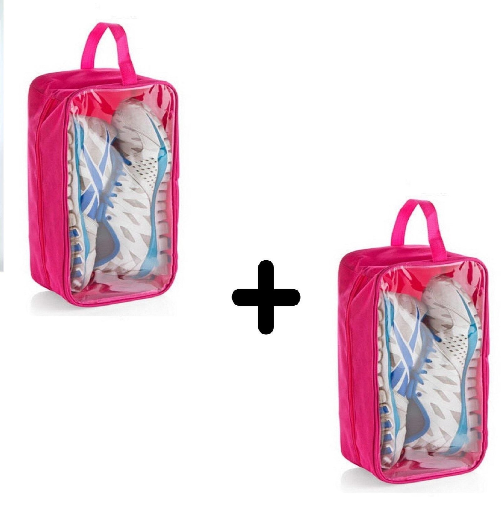 Pack of 5 – Travel Shoes Organizer Storage Bags with Clear Window | Washable Shoe Carry & Storage Bags - Image 2