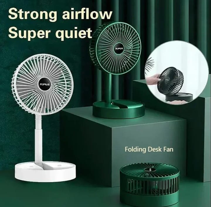 Mini Desktop Foldable Fan | USB Rechargeable Telescopic Fan | Silent Portable Adjustable Cooling Fan for Home & Office - Image 5