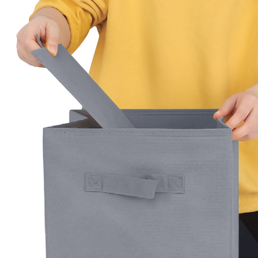 Foldable Storage Cube Organizer Basket Bin – Multi-Purpose Fabric Storage Boxes with Handles for Clothes, Toys, Travel & Moving - Image 4