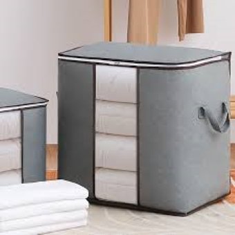 Portable Bamboo Clothes & Blanket Large Folding Bag – Durable Storage Box Organizer with Zipper & Handles - Image 8