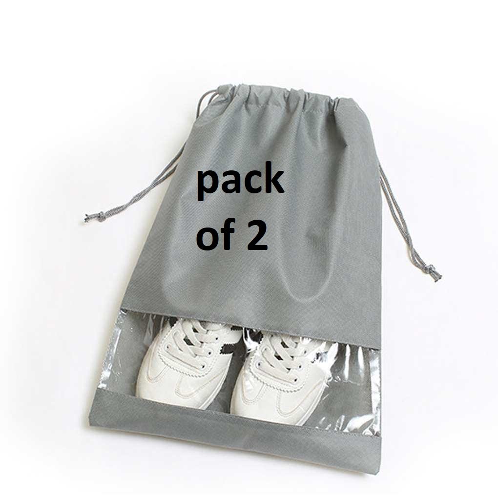 Pack of 12 Travel Shoe Storage Bags – Non-Woven Shoe Organizer with Clear PVC Window, Dustproof & Portable - Image 6