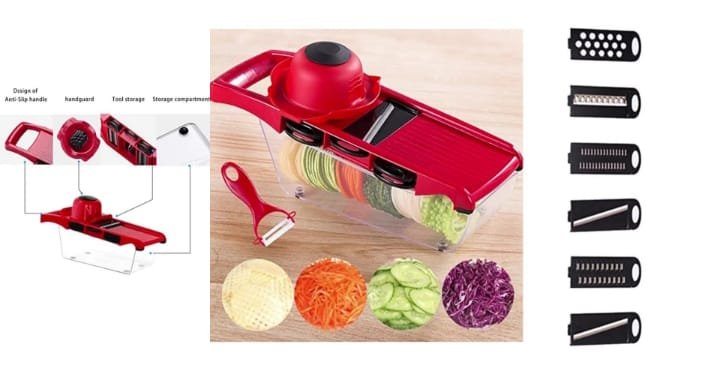 10-in-1 Vegetable Chopper & Mandoline Slicer – Multi-Function Cutter, Grater & Dicer with Interchangeable Blades & Hand Protector for Onions, Potatoes, Carrots & Fruits - Image 5
