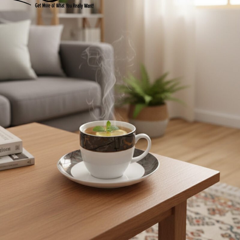 Elegant 12-Piece Cup and Saucer Set – Luxury Porcelain Tea & Coffee Cups CK