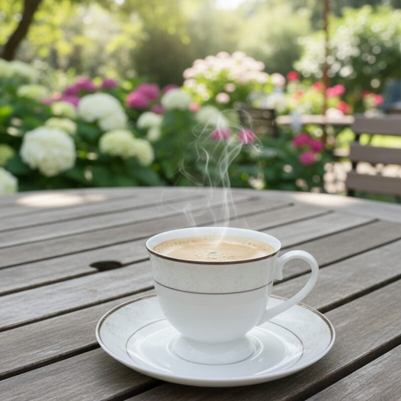 Elegant White Porcelain Cups with Gold Trim – Luxury Tea & Coffee Cups CK