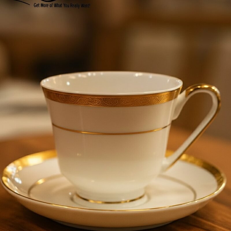 Luxury Porcelain Tea Cup and Saucer Set – Elegant Fine China Tea & Coffee Cups | Classic Gift Collection CK