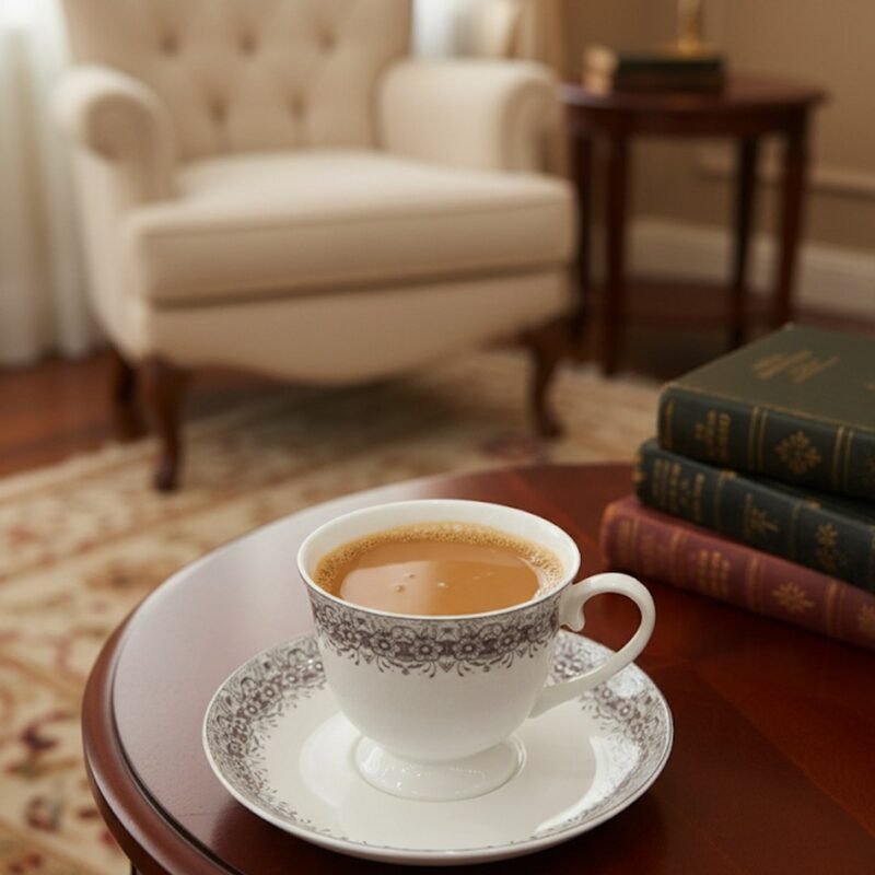 Relaxing Tea Time – Elegant Porcelain Tea Cup & Saucer Set | Luxury Tea & Coffee Collection CK
