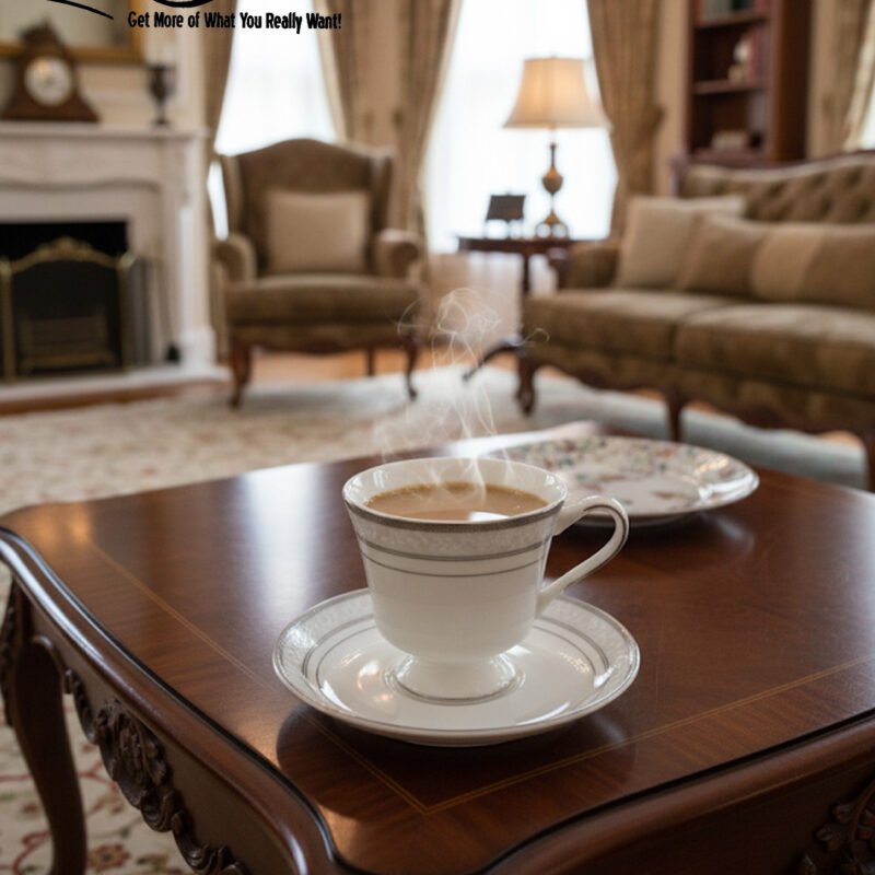 Elegant Porcelain Cup & Saucer Set – Classic Luxury Tea & Coffee Drinkware CK