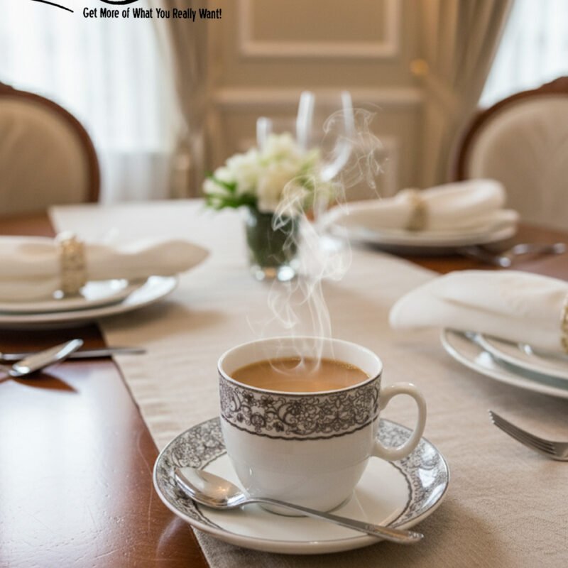 Elegant 12-Piece Cup and Saucer Set – Classic Porcelain Tea & Coffee Set CK