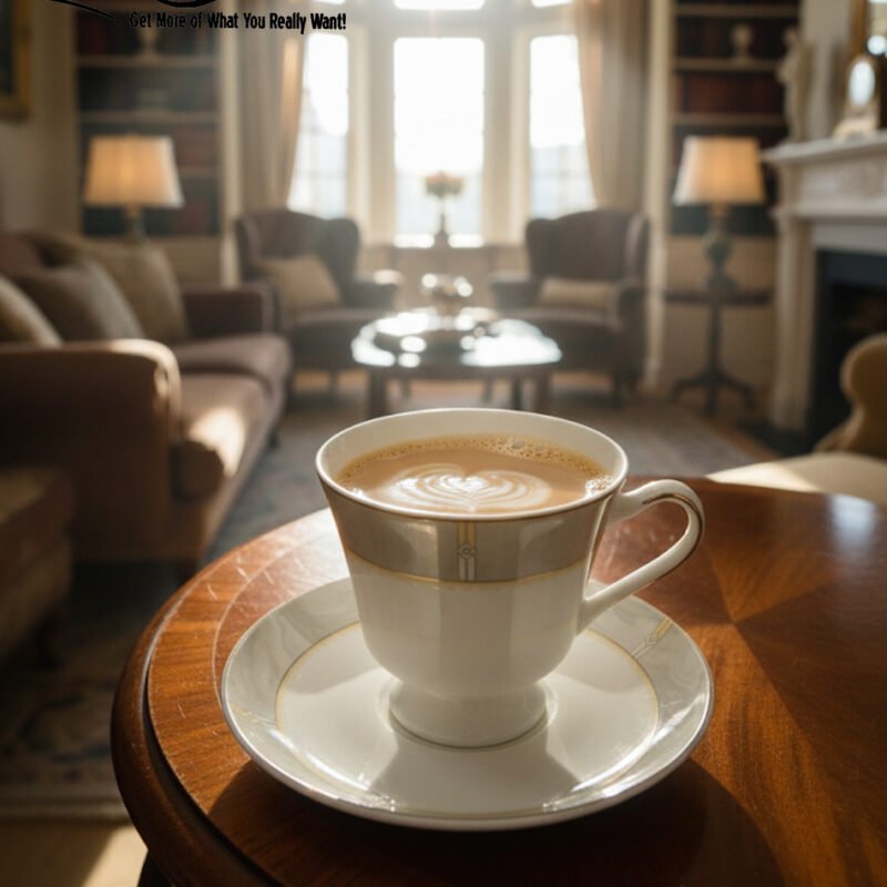 Elegant Porcelain Cup & Saucer Set – Luxury Tea & Coffee Cups – Classic Fine China Dinnerware Gift Set CK
