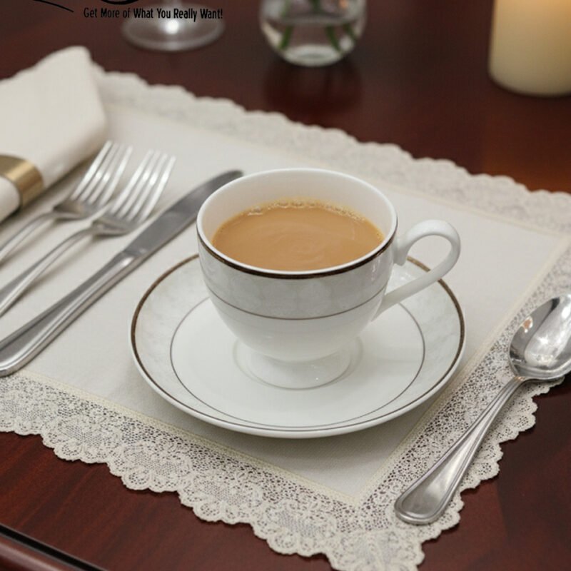 Luxury Porcelain Tea Cup and Saucer Set – Elegant Fine China Tea & Coffee Cups | Classic Gift Set CK