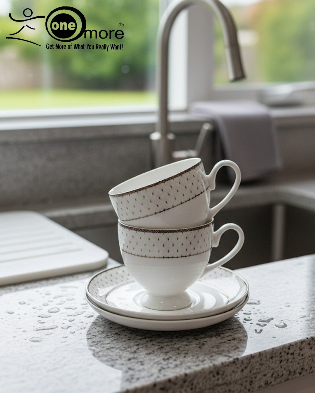 Luxury Porcelain Tea Cup and Saucer Set – Elegant Fine China Tea & Coffee Cups | Classic Gift Set CK - Image 4
