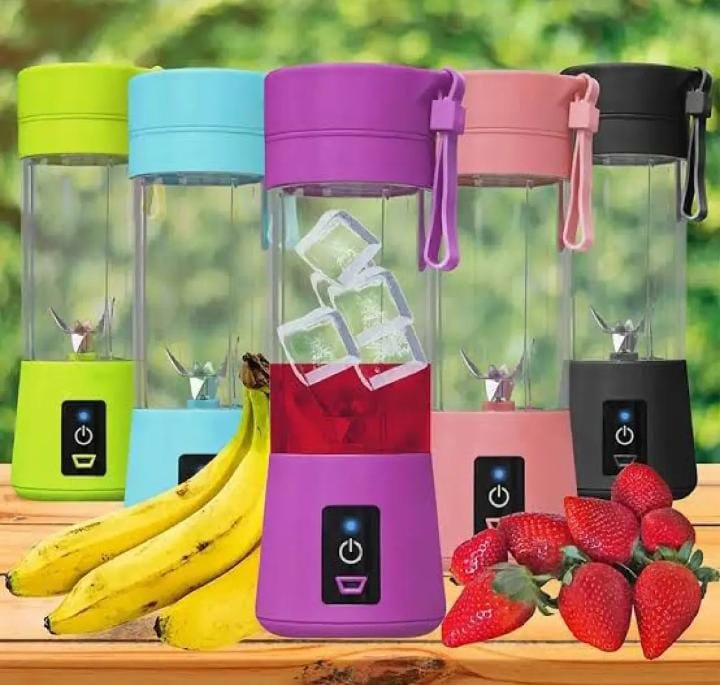 Portable USB Rechargeable Juicer Blender – 6 Blade Mini Smoothie Maker Cup 380ml | Personal Fruit Juicer & Mixer Bottle