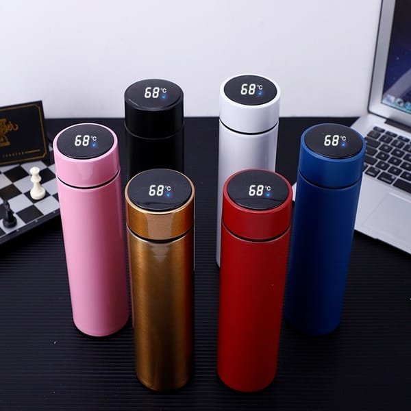 Smart LED Temperature Water Bottle 500ml – Stainless Steel Hot & Cold Vacuum Flask with LED Display