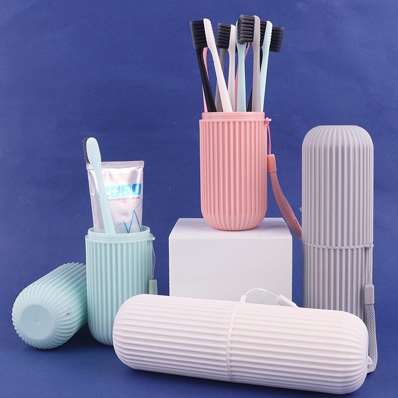 Portable Toothbrush Kit Case with Toothpaste Cup & Holder – Travel Toothbrush Organizer Storage Box