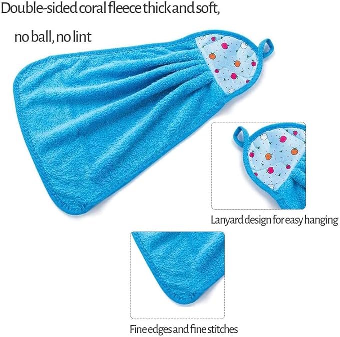 Portable Kitchen Hanging Towel – Coral Velvet Soft Hand Towel, Strong Absorbent Dishcloth for Kitchen Accessories - Image 6