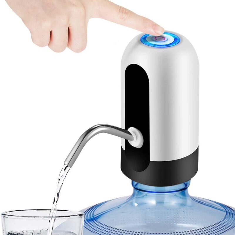 Portable Electric Water Bottle Pump – USB Rechargeable Universal Water Dispenser with Switch for Home, Kitchen, Camping & Office