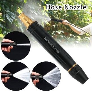 High Pressure Water Spray Nozzle – Adjustable Brass Hose Pipe Nozzle for Car Wash, Garden & Lawn Cleaning
