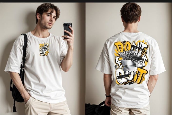 Premium Don't Quit Graphic Drop Shoulder T-Shirt | Oversized Street wear Tee