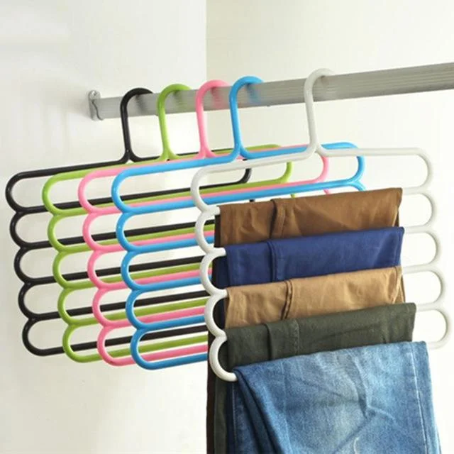 5 Layers Non-Slip Multi-Functional Hanger | Scarf, Tie & Clothes Organizer Rack for Wardrobe – Space Saving Closet Accessory