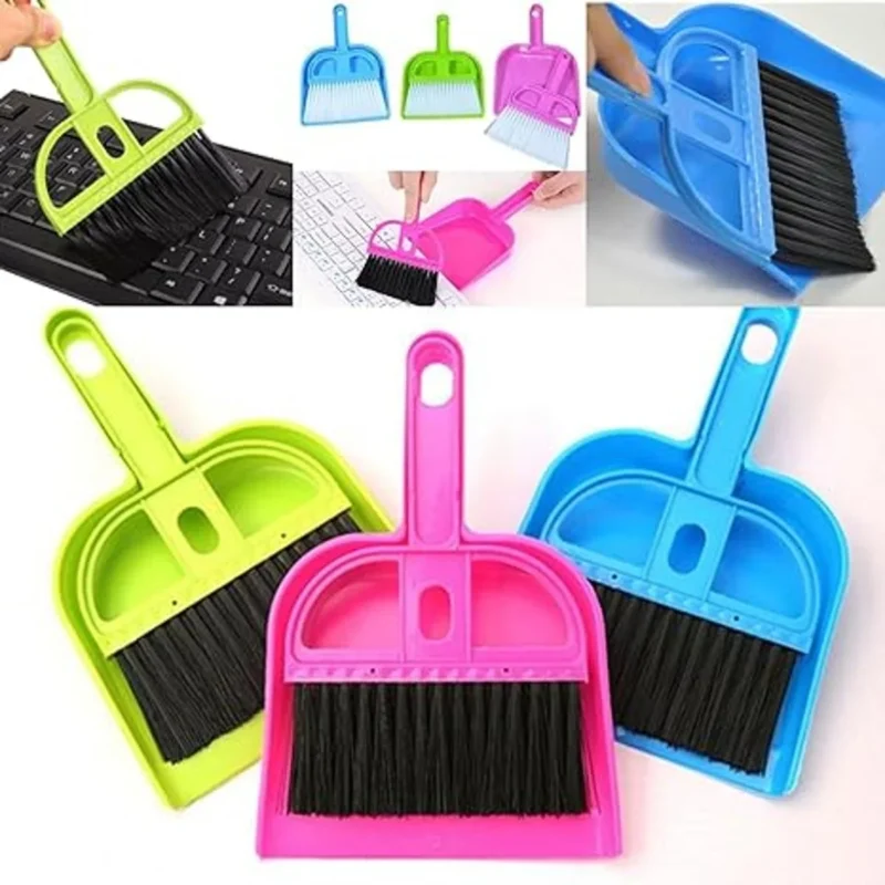 Mini Dustpan with Brush Set | 1 PC Compact Broom & Dustpan Combo for Multipurpose Cleaning – Table, Kitchen, Desk & Home Use