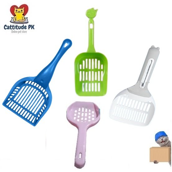 Cat Litter Scoop - Durable Plastic Scooper for Easy Cleaning - Random Color - Available in Multiple Shapes & Sizes