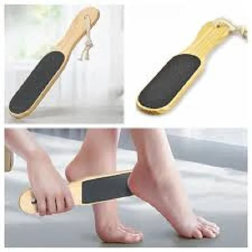 Foot Filer with Wooden Handle – Dual-Sided Coarse Foot Scraper & Callus Remover | Pedicure Foot Scrubber for Hard & Dead Skin
