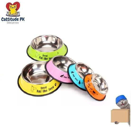 Colored Stainless Steel Pet Food Bowl – Extra Small – Pet Water Bowl for Dogs & Cats – Durable Feeding Bowl & Feeder