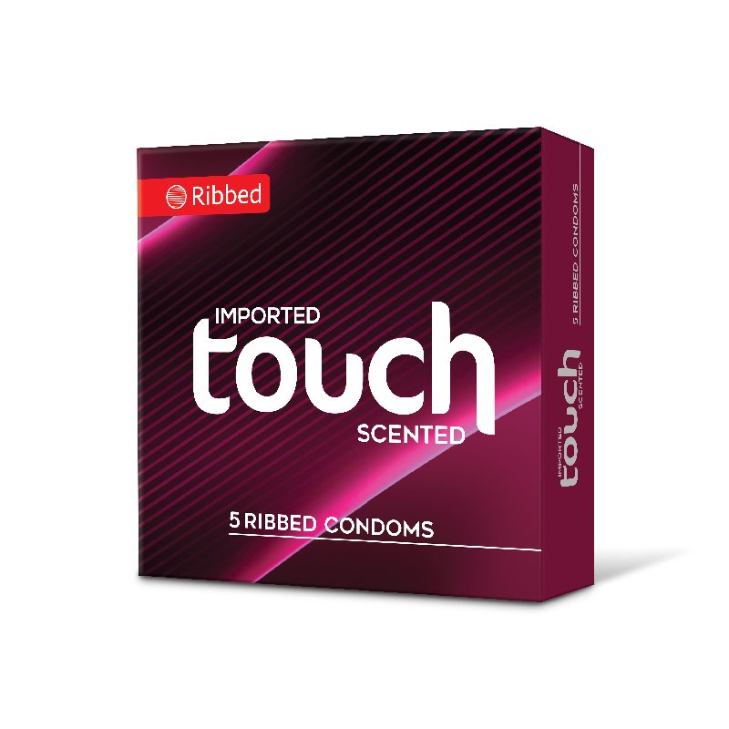 Touch Ribbed Condoms Pack of 5 – Extra Ridges for Enhanced Sensation & Closer Intimacy
