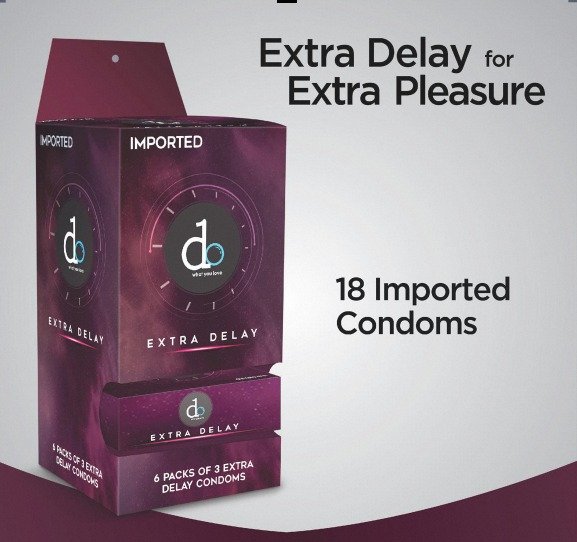 DO Extra Delay Condom Dispenser - Pack of 6 (36 Pieces) – Long Lasting Delay Lubricated Condoms