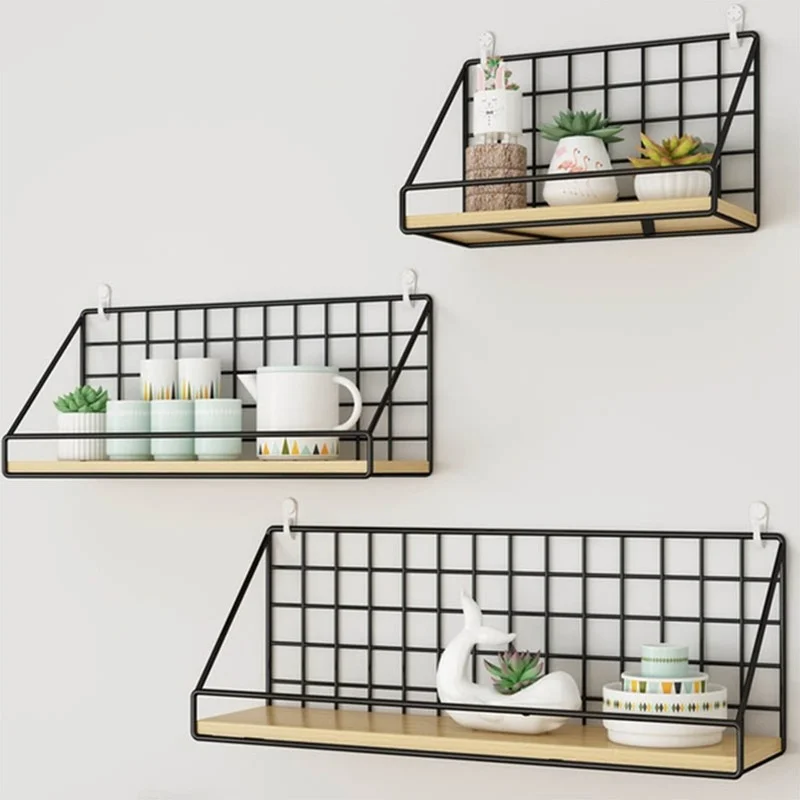 Iron Wall Mounted Storage Shelf | Spice Rack & Seasoning Bottles Holder | Kitchen Organizer for Condiments, Jars & Spice Containers