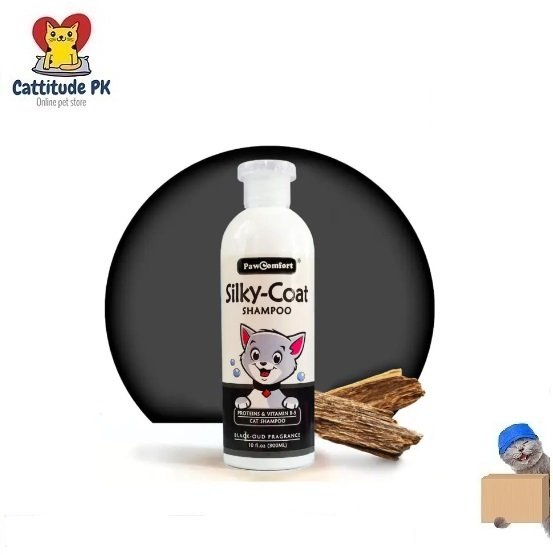 Pawcomfort Glossy Fur / Black Oud Cat Shampoo – 300ML – Shine Enhancing & Deep Cleansing Formula for Cats