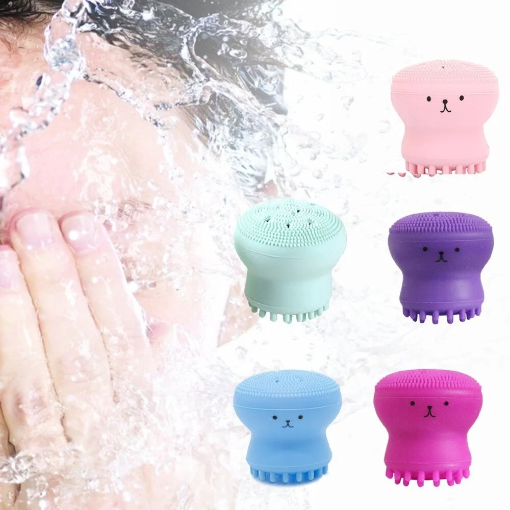 Octopus Shape Silicone Face Cleansing Brush | Soft Foam Facial Pore Cleaner & Exfoliating Scrub – Gentle Makeup Remover & Skin Care Tool
