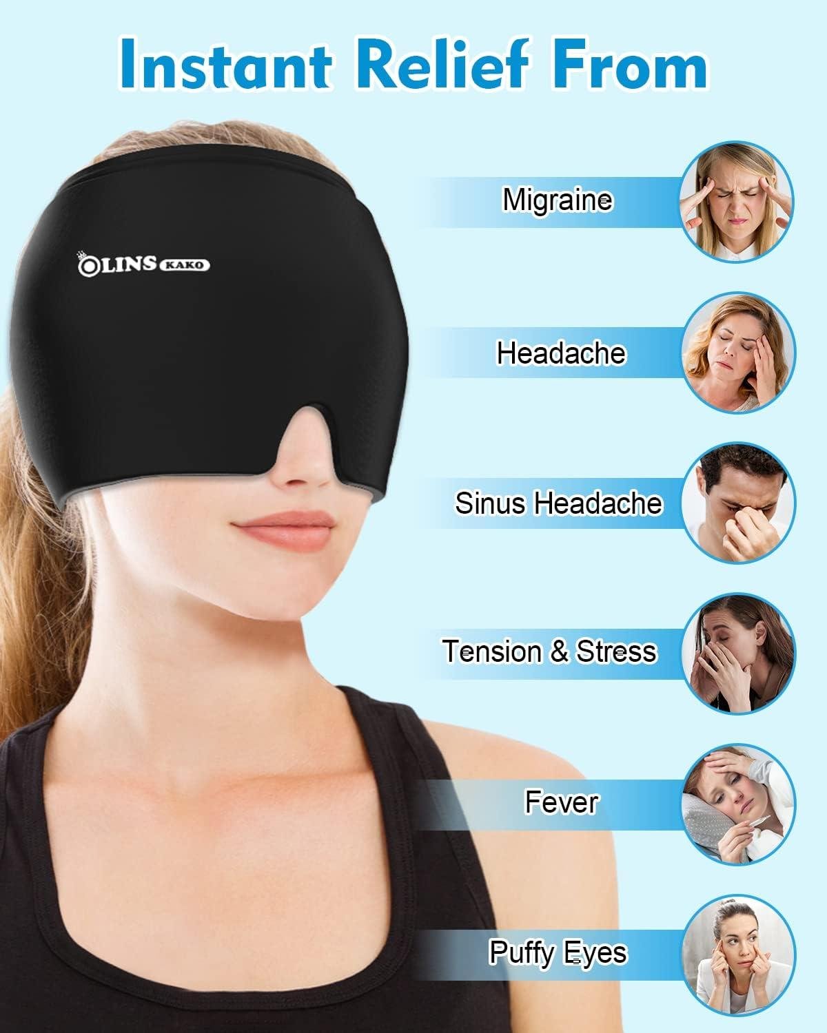 Comfortable Ice Bag Head Cover for Headache Relief | Cold & Heat Therapy Gel Ice Cap for Migraine, Eyes & Stress Relief - Image 3