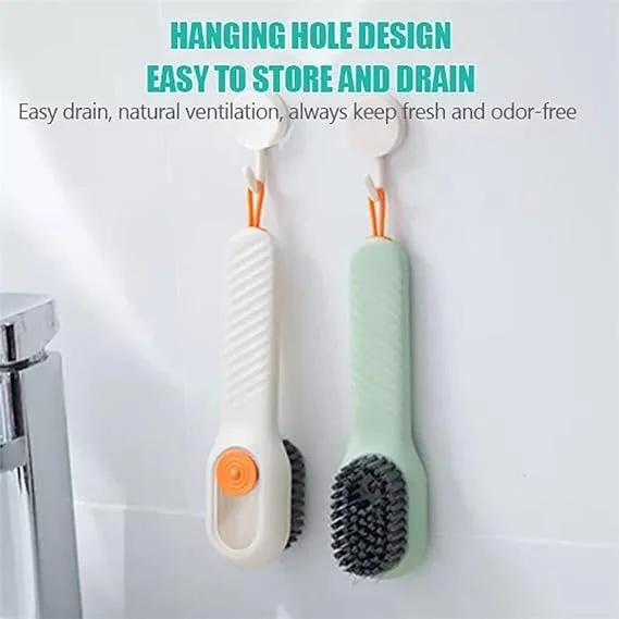 Liquid Adding Soft Fur Cleaning Brush | Multifunctional Shoe & Dish Scrubber with Built-in Liquid Box for Kitchen, Bathroom & Laundry Use - Image 3