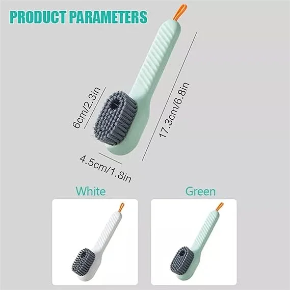 Liquid Adding Soft Fur Cleaning Brush | Multifunctional Shoe & Dish Scrubber with Built-in Liquid Box for Kitchen, Bathroom & Laundry Use - Image 4