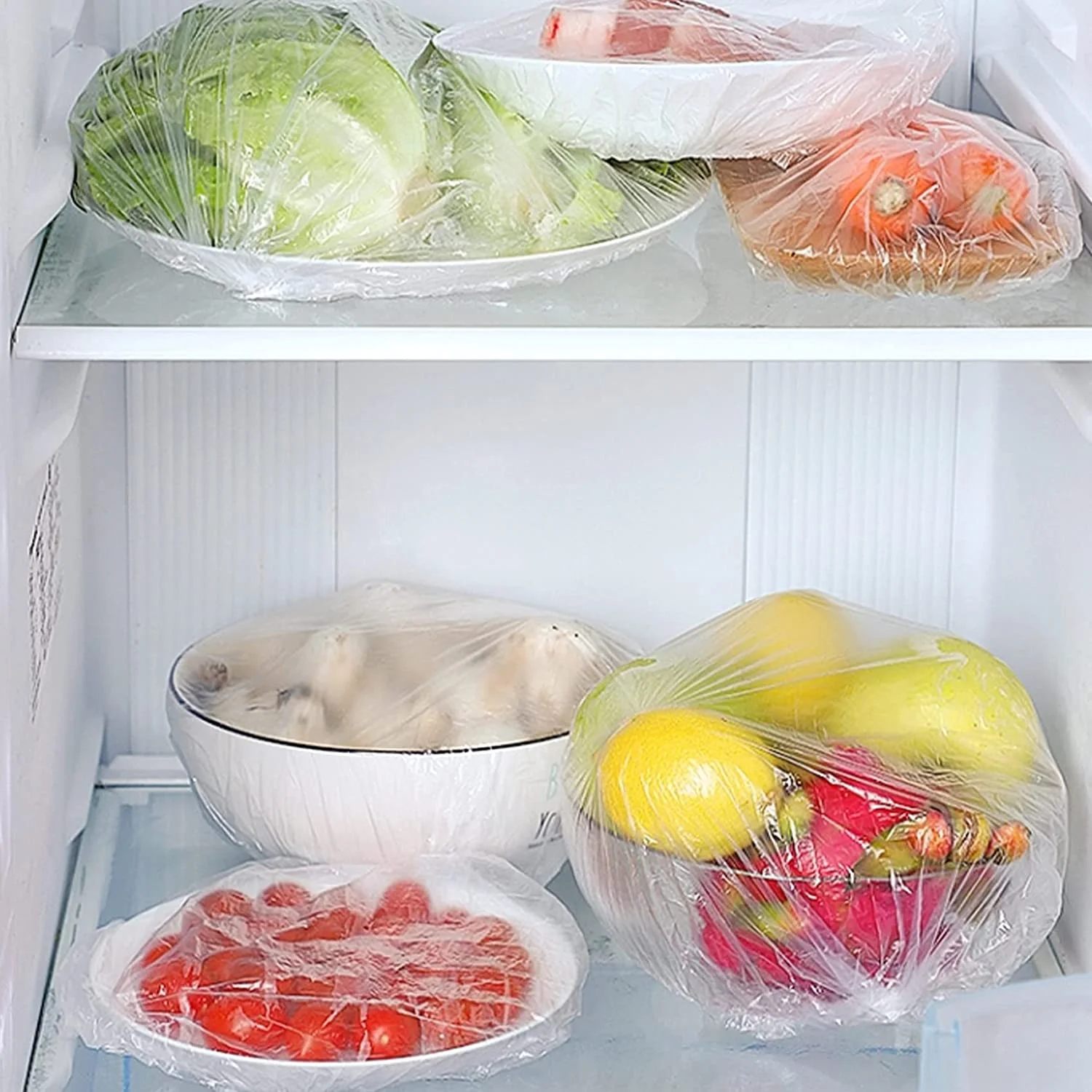 100Pcs Fresh-Keeping Food Covers – Reusable Stretchable Plastic Wrap with Elastic Edging | Press & Seal Bowl Lids for Leftovers, Storage & Outdoor Picnic - Image 5