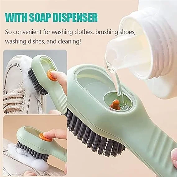 Liquid Adding Soft Fur Cleaning Brush | Multifunctional Shoe & Dish Scrubber with Built-in Liquid Box for Kitchen, Bathroom & Laundry Use - Image 5