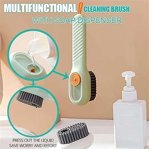 Liquid Adding Soft Fur Cleaning Brush | Multifunctional Shoe & Dish Scrubber with Built-in Liquid Box for Kitchen, Bathroom & Laundry Use - Image 7