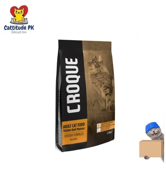 Croque Adult Cat Food – Chicken – 1.5Kg | Imported Turkish Cat Food | Premium High-Protein Cat Food | Complete & Balanced Nutrition for Adult Cats