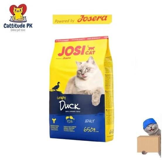 Josera JosiCat Crispy Duck Adult Cat Food – 650gm Bag | Premium German Dry Cat Food | High Protein & Grain-Free Formula for Adult Cats