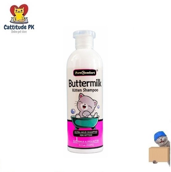 Pawcomfort Butter Milk Kitten Shampoo – 300ML | Gentle Tear-Free Shampoo for Soft, Shiny & Healthy Kitten Coat