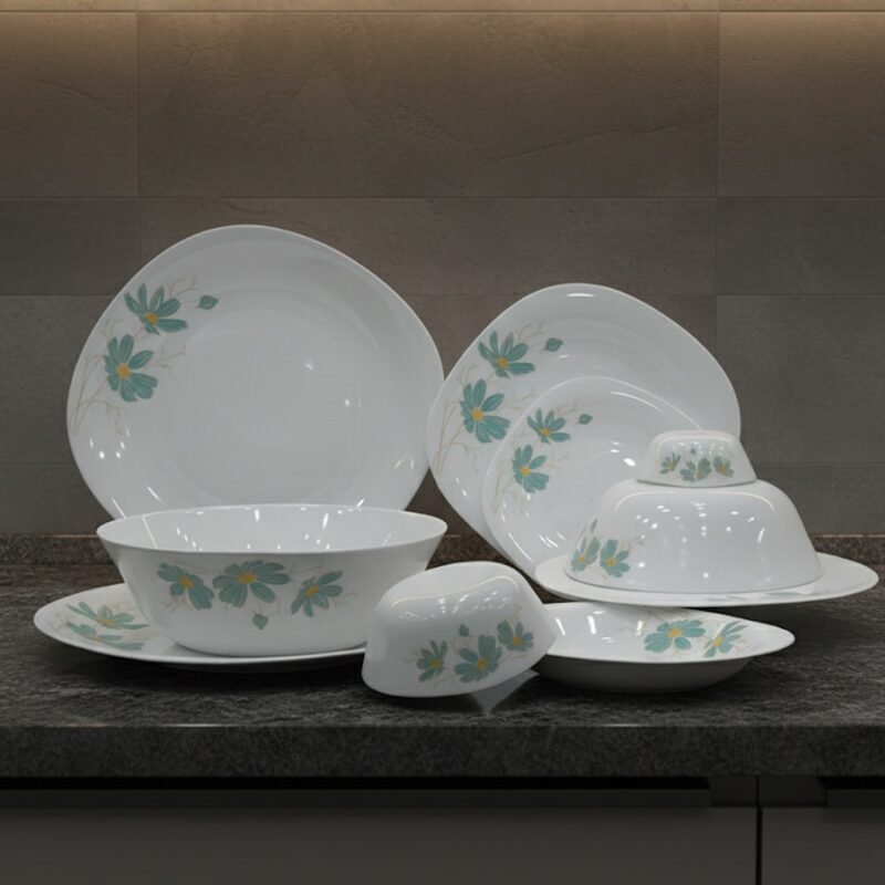 Elegant Swirl Opal Dinner Set – Durable Lightweight Opal Glass Dinnerware CK