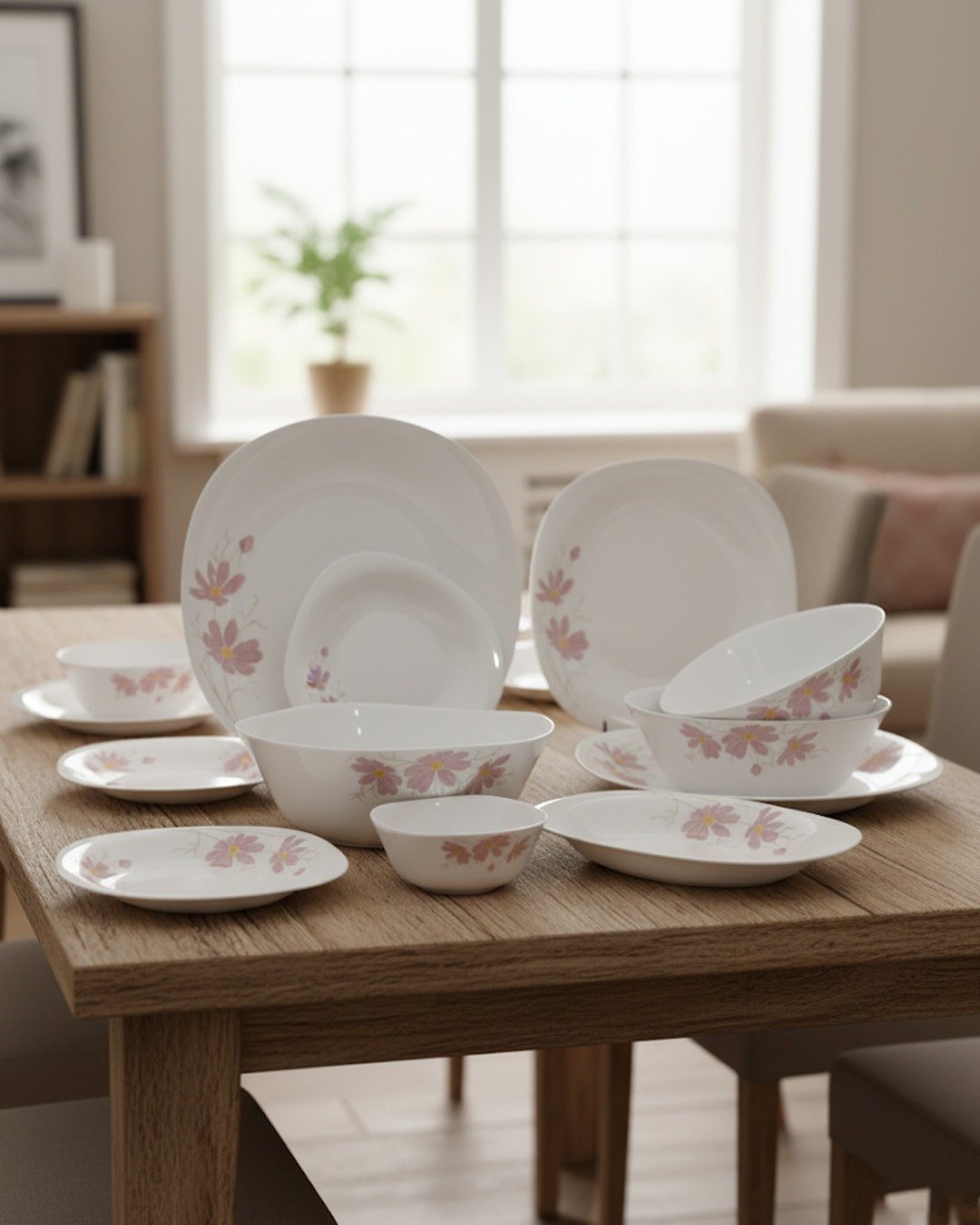 Elegant Floral Opal Dinnerware Set – Durable, Lightweight & Stylish Tableware CK