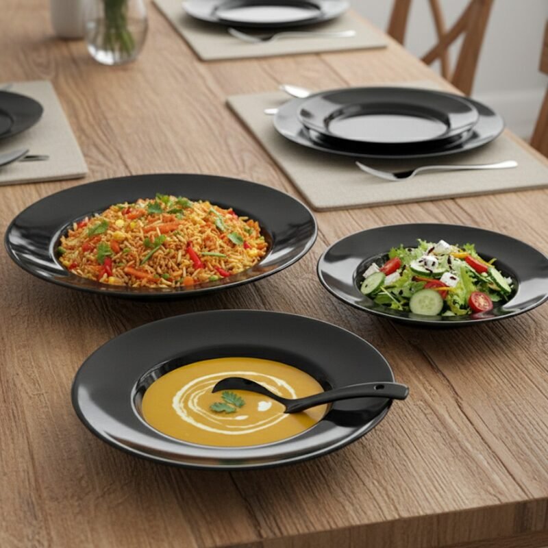 Luxury Black Dinnerware Set – Modern Elegant Dinner Set for Stylish Dining CK